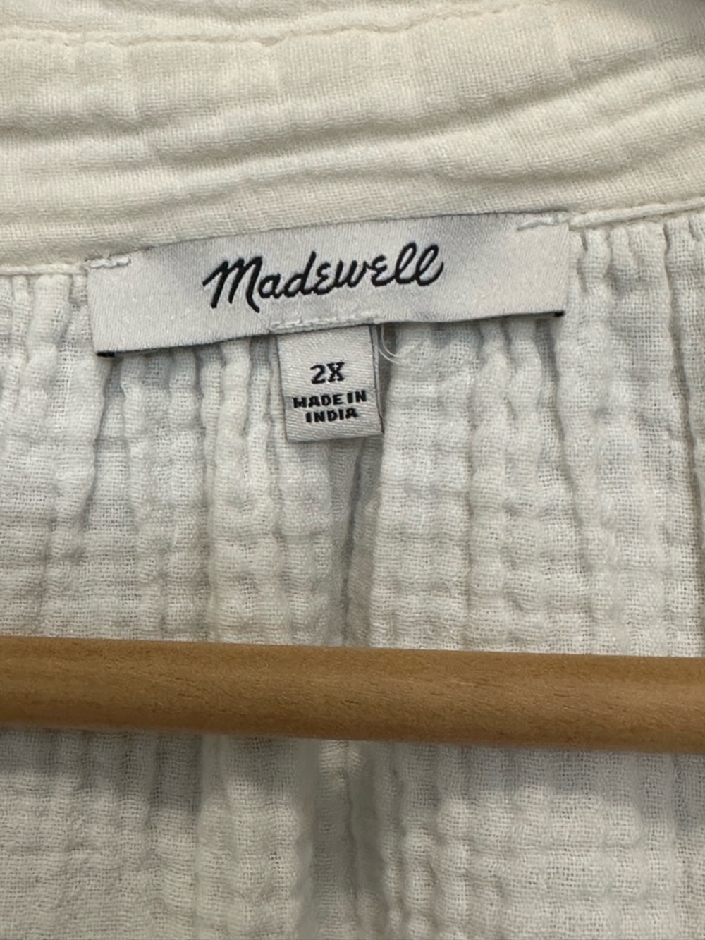 🧉Madewell Cream Textured Button-Front Dress - Picture 4 of 7
